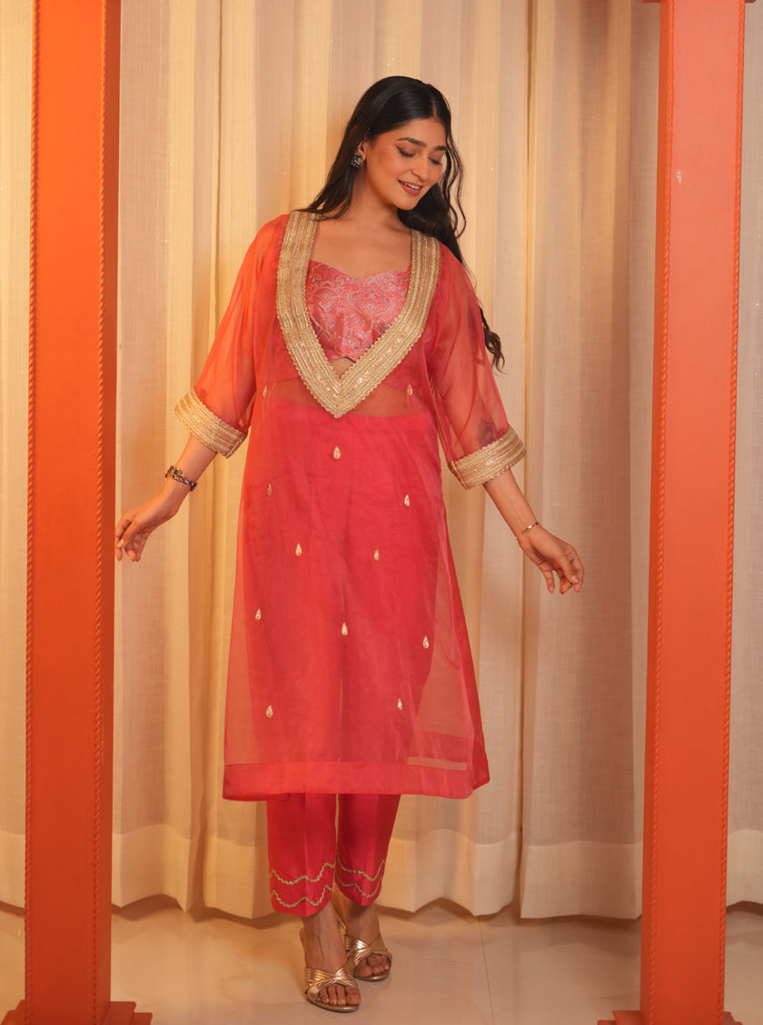 Pink Brocade Set