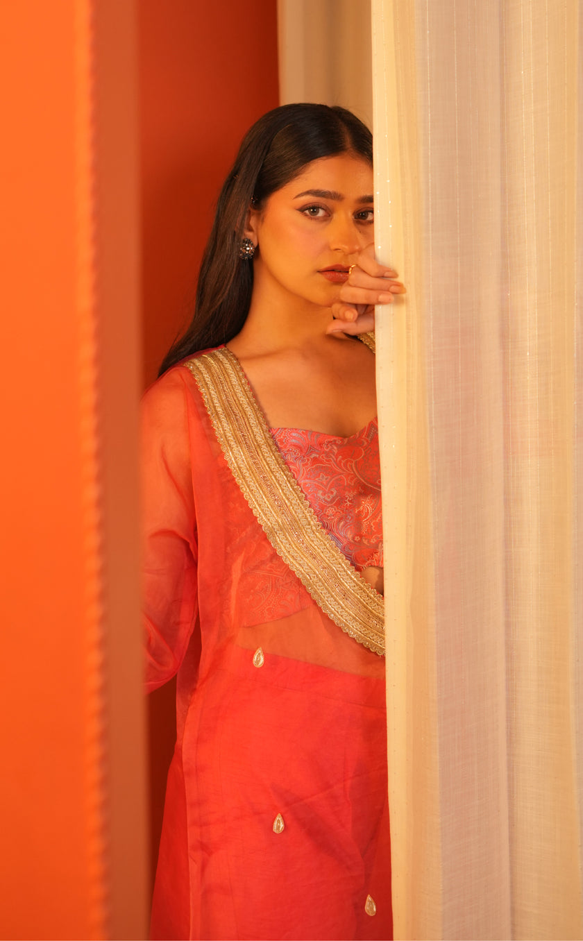 Pink Brocade Set