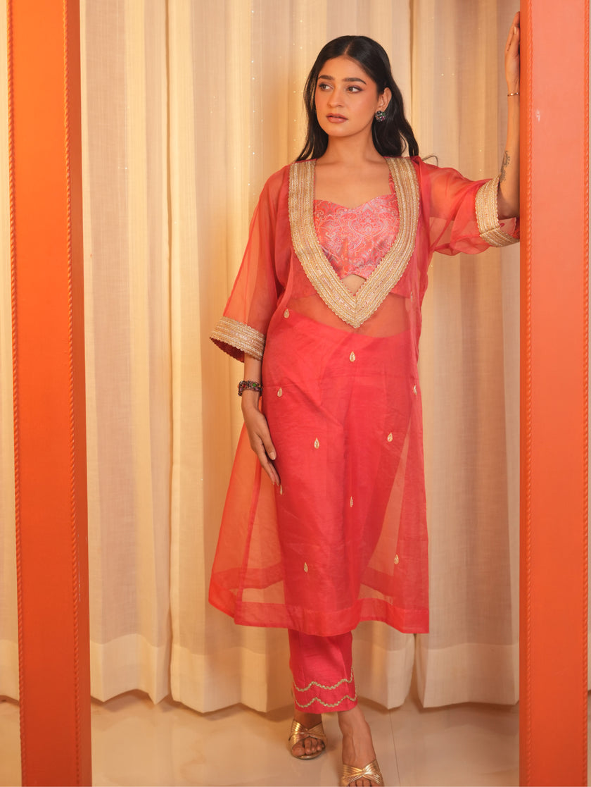 Pink Brocade Set
