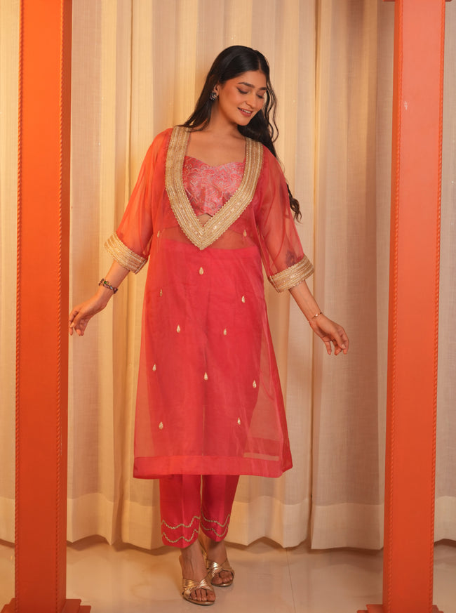 Pink Brocade Set